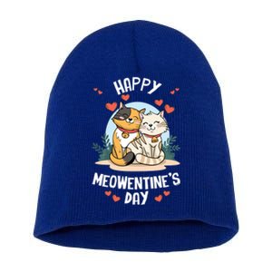 Happy Meowentines Valentines Day Cute Cat Kitten Vday Pajama Gift Short Acrylic Beanie