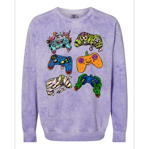 Halloween Monster Video Game Controllers Colorblast Crewneck Sweatshirt