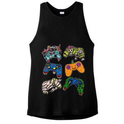 Halloween Monster Video Game Controllers Ladies PosiCharge Tri-Blend Wicking Tank