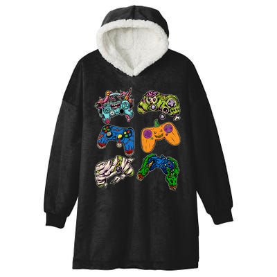 Halloween Monster Video Game Controllers Hooded Wearable Blanket