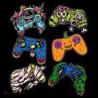 Halloween Monster Video Game Controllers Hooded Wearable Blanket