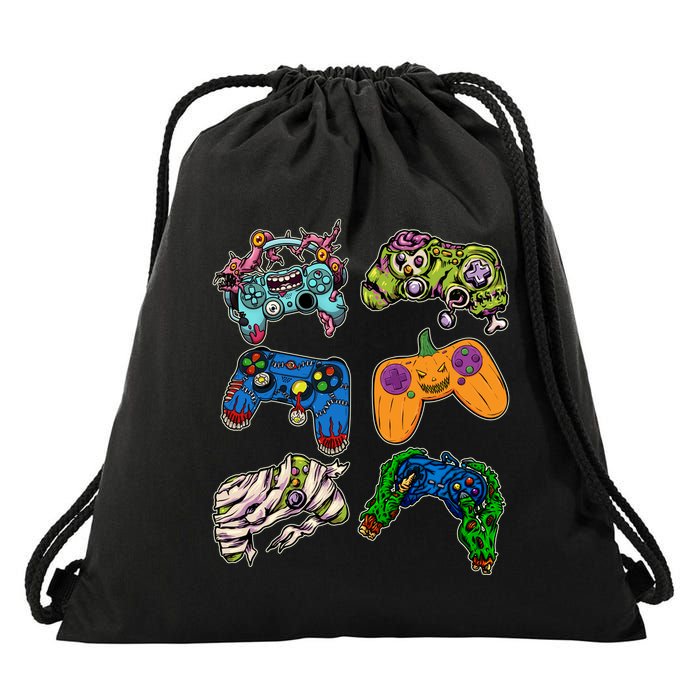 Halloween Monster Video Game Controllers Drawstring Bag