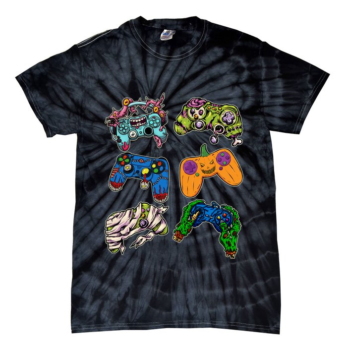 Halloween Monster Video Game Controllers Tie-Dye T-Shirt