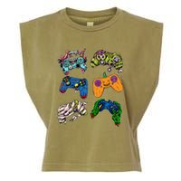 Halloween Monster Video Game Controllers Garment-Dyed Women's Muscle Tee