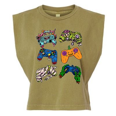 Halloween Monster Video Game Controllers Garment-Dyed Women's Muscle Tee