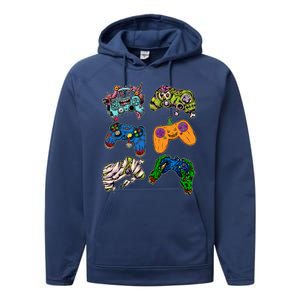 Halloween Monster Video Game Controllers Performance Fleece Hoodie