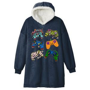 Halloween Monster Video Game Controllers Hooded Wearable Blanket