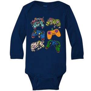 Halloween Monster Video Game Controllers Baby Long Sleeve Bodysuit