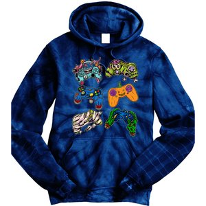 Halloween Monster Video Game Controllers Tie Dye Hoodie