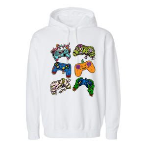 Halloween Monster Video Game Controllers Garment-Dyed Fleece Hoodie