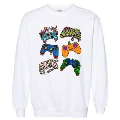 Halloween Monster Video Game Controllers Garment-Dyed Sweatshirt