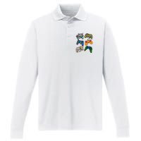 Halloween Monster Video Game Controllers Performance Long Sleeve Polo