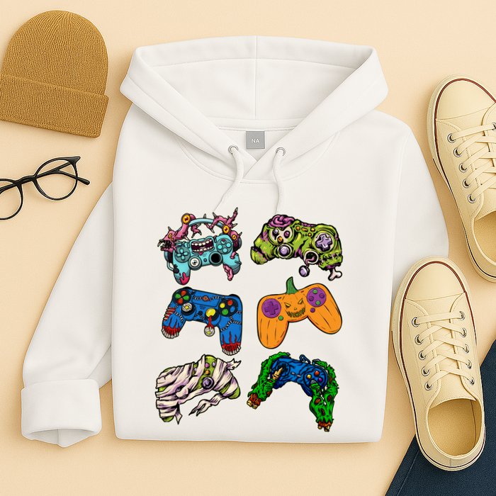 Halloween Monster Video Game Controllers Hoodie