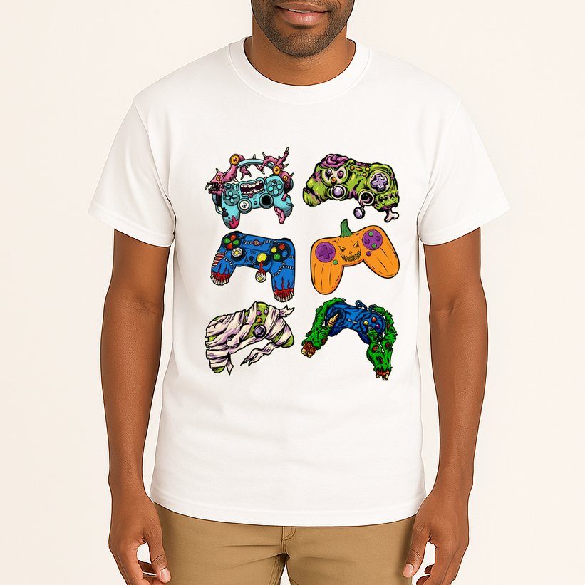 Halloween Monster Video Game Controllers Tall T-Shirt