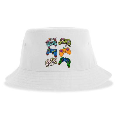 Halloween Monster Video Game Controllers Sustainable Bucket Hat