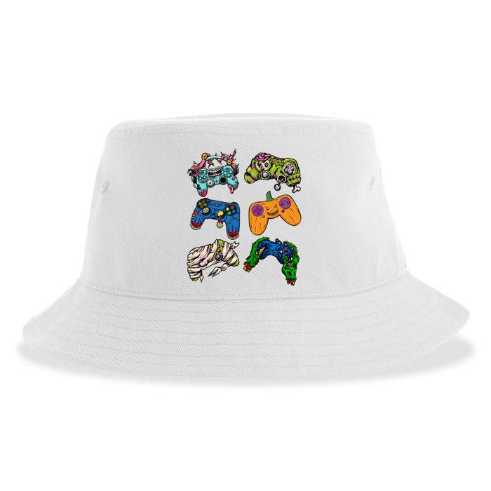 Halloween Monster Video Game Controllers Sustainable Bucket Hat