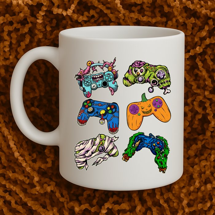Halloween Monster Video Game Controllers Mug