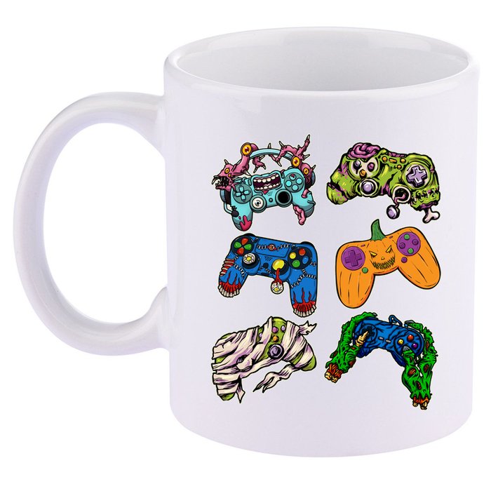 Halloween Monster Video Game Controllers 11oz C Handle Ceramic Mug