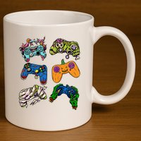 Halloween Monster Video Game Controllers 11oz C Handle Ceramic Mug