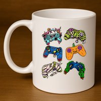 Halloween Monster Video Game Controllers 11oz C Handle Ceramic Mug