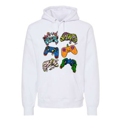 Halloween Monster Video Game Controllers Premium Hoodie