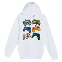 Halloween Monster Video Game Controllers Premium Pullover Hoodie