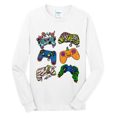 Halloween Monster Video Game Controllers Tall Long Sleeve T-Shirt