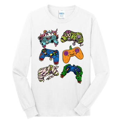 Halloween Monster Video Game Controllers Tall Long Sleeve T-Shirt