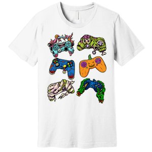 Halloween Monster Video Game Controllers Premium T-Shirt