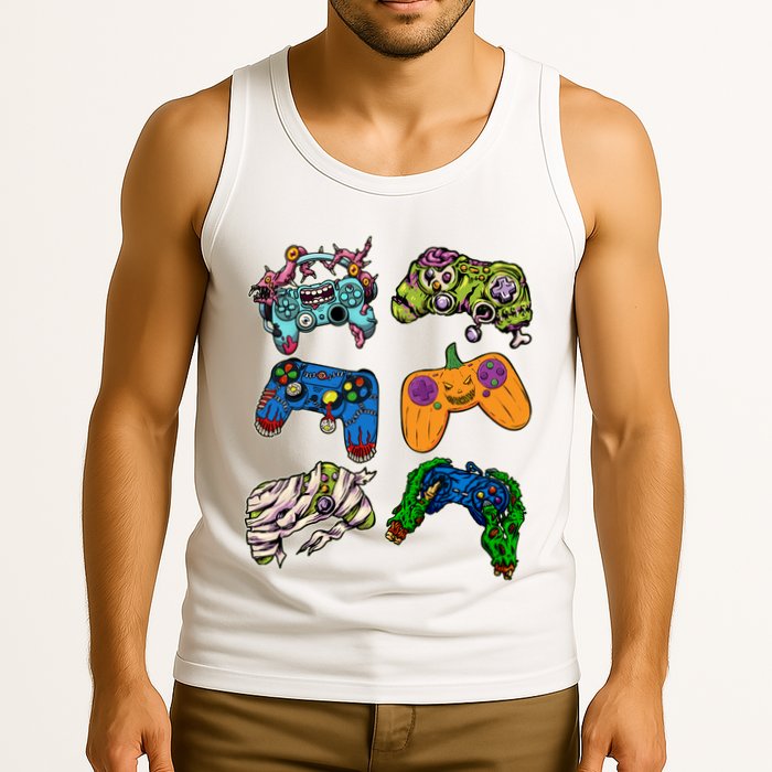 Halloween Monster Video Game Controllers Tank Top