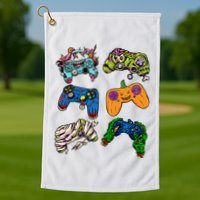 Halloween Monster Video Game Controllers Golf Towel