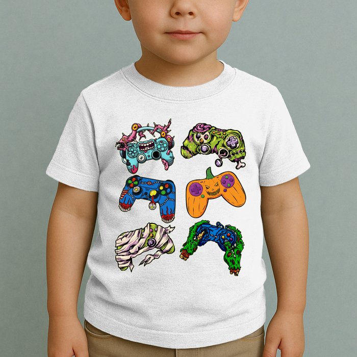 Halloween Monster Video Game Controllers Toddler T-Shirt