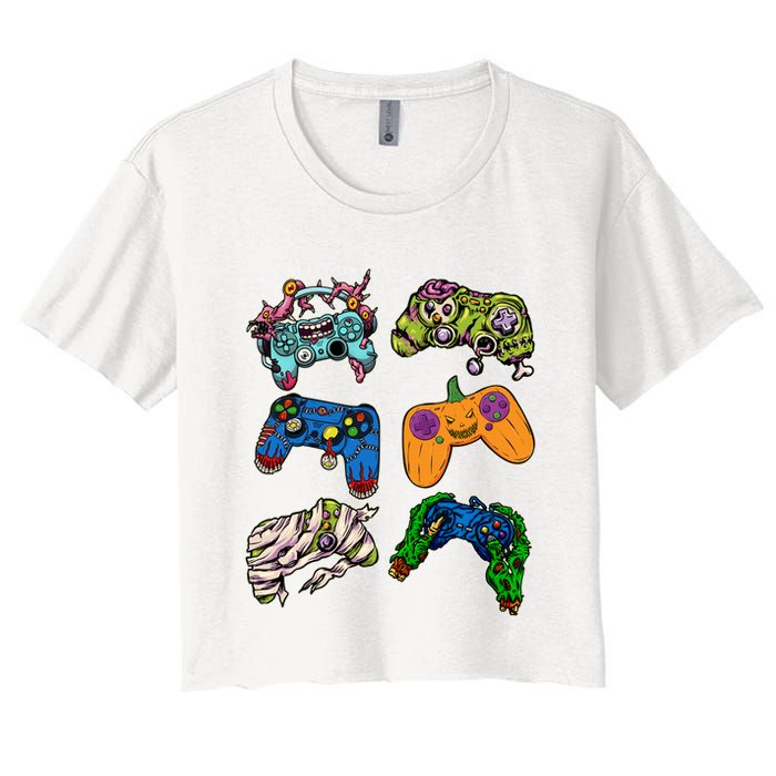 Halloween Monster Video Game Controllers Crop Top