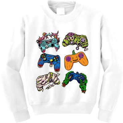 Halloween Monster Video Game Controllers Kids Sweatshirt