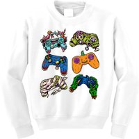 Halloween Monster Video Game Controllers Kids Sweatshirt