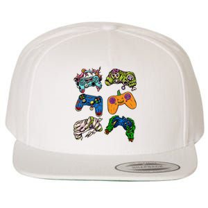 Halloween Monster Video Game Controllers Wool Snapback Cap