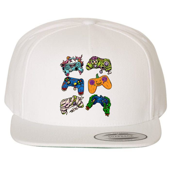 Halloween Monster Video Game Controllers Wool Snapback Cap