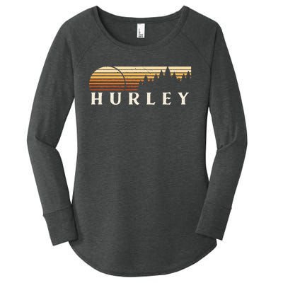 Hurley Mo Vintage Evergreen Sunset Eighties Retro Women's Perfect Tri Tunic Long Sleeve Shirt