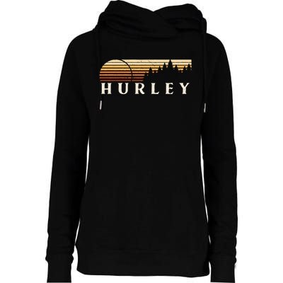 Hurley Mo Vintage Evergreen Sunset Eighties Retro Womens Funnel Neck Pullover Hood