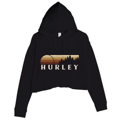 Hurley Mo Vintage Evergreen Sunset Eighties Retro Crop Fleece Hoodie