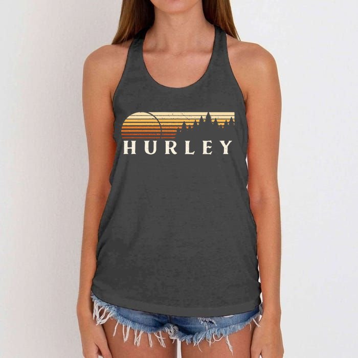 Hurley Mo Vintage Evergreen Sunset Eighties Retro Women's Knotted Racerback Tank