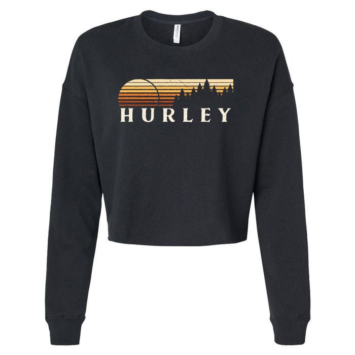 Hurley Mo Vintage Evergreen Sunset Eighties Retro Cropped Pullover Crew