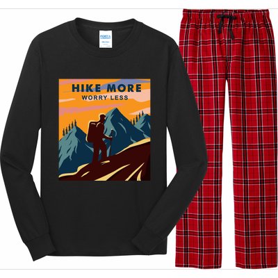 Hike More Worry Less Camping Gift Long Sleeve Pajama Set