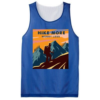 Hike More Worry Less Camping Gift Mesh Reversible Basketball Jersey Tank