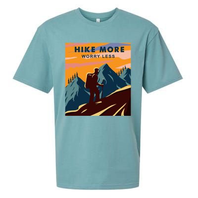 Hike More Worry Less Camping Gift Sueded Cloud Jersey T-Shirt