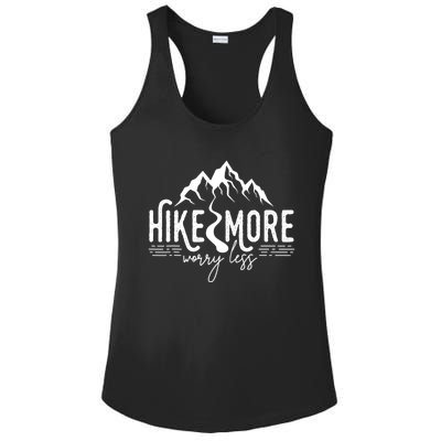 Hike More Worry Less Funny Nature Lovers Hiking Mountains Ladies PosiCharge Competitor Racerback Tank