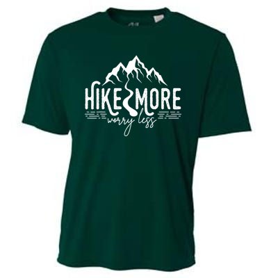 Hike More Worry Less Funny Nature Lovers Hiking Mountains Cooling Performance Crew T-Shirt