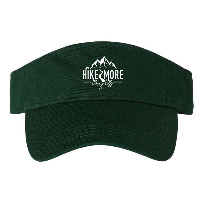 Hike More Worry Less Funny Nature Lovers Hiking Mountains Valucap Bio-Washed Visor