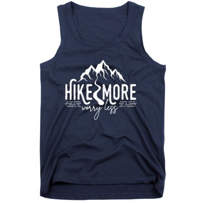 Hike More Worry Less Funny Nature Lovers Hiking Mountains Tank Top