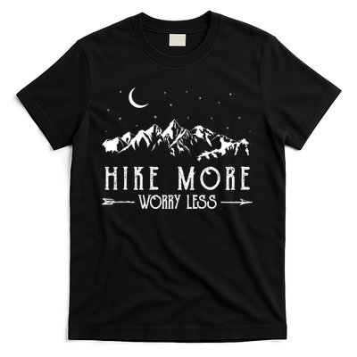 Hike More Worry Less Funny Nature Lovers Hiking Mountains T-Shirt